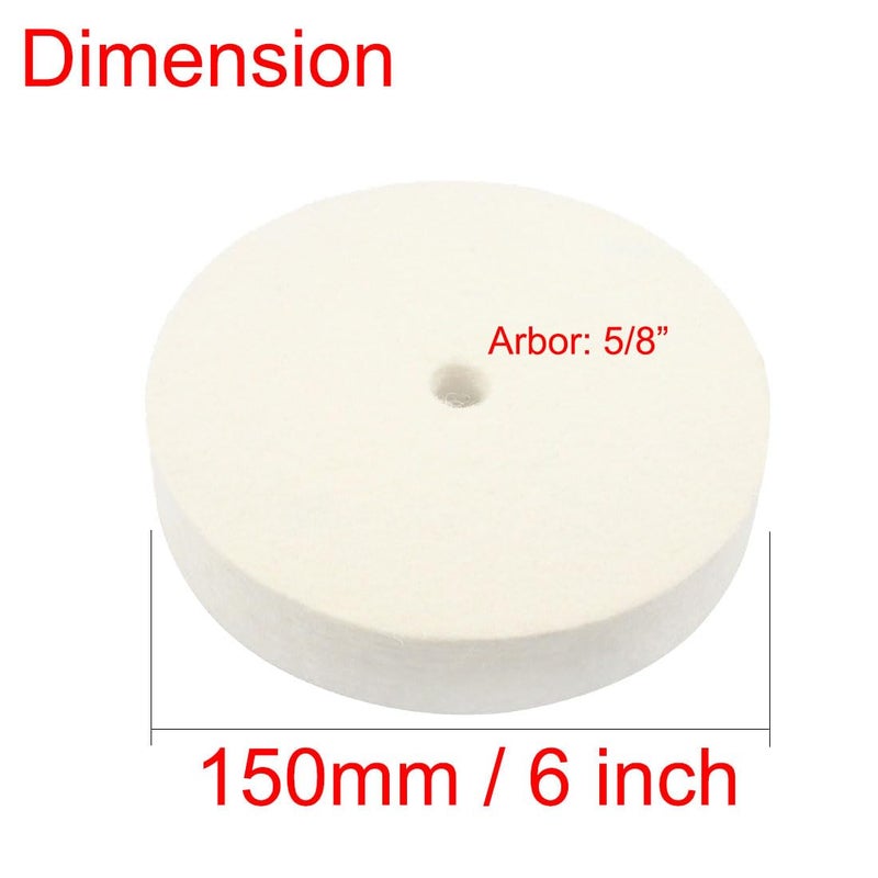 JUNLIXN 6 Inch Soft Felt Buffing Wheel - 5/8 Inch Arbor Hole Compressed Wool Felt Polishing Wheels for Bench/Die Grinder - Image 3